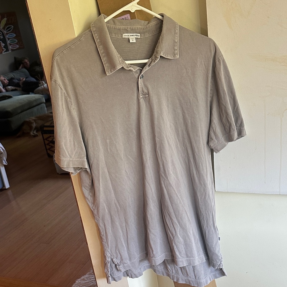 James Perse Light Gray Polo Shirt